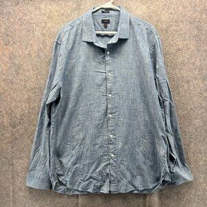 J Crew Shirt Mens XL Blue Button Down Chambray Dress Ludlow Denim Extra Large